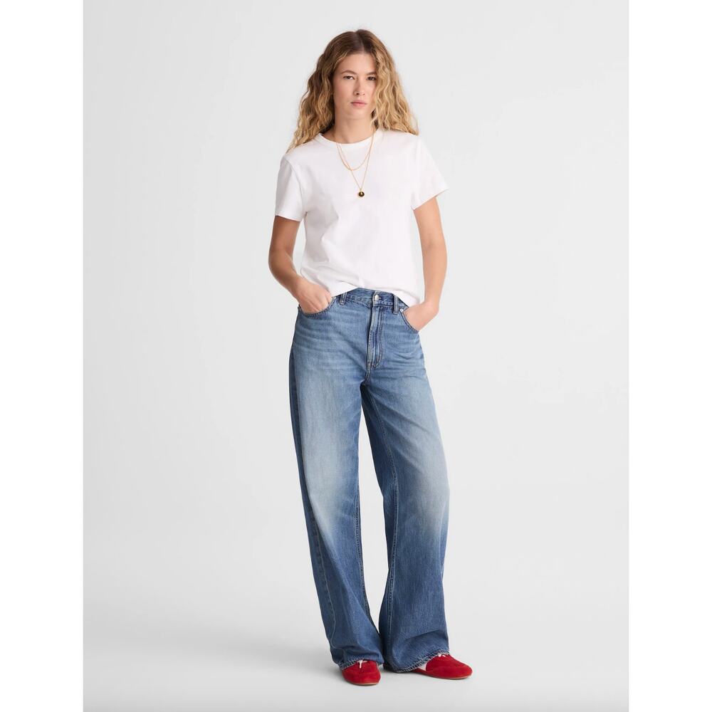 Madewell Tall Low Slung Baggy Jeans Airy Denim Pickett Wash Blue US 32T NWT